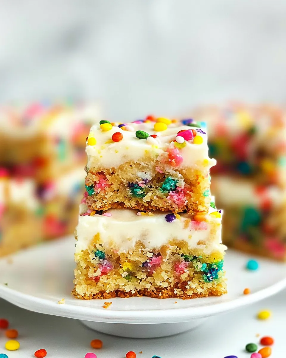 Delicious Funfetti Blondies food shot