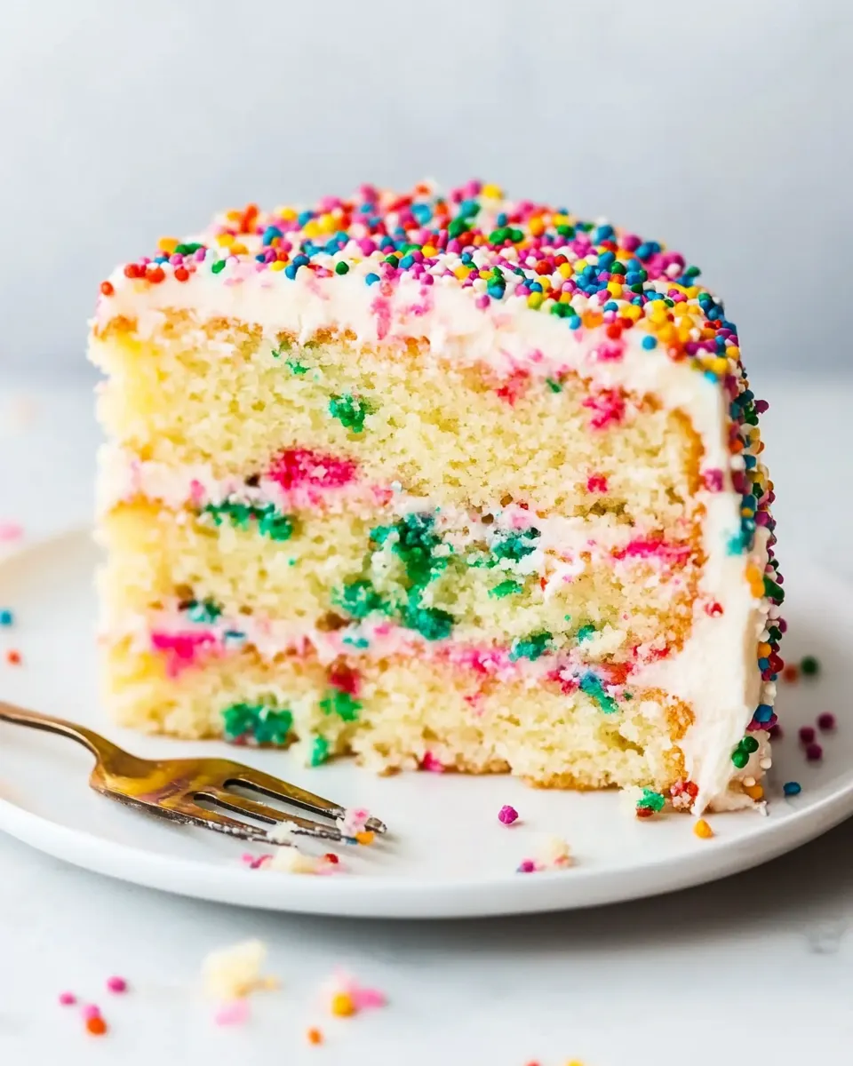 Easy Funfetti Cake Recipe food shot