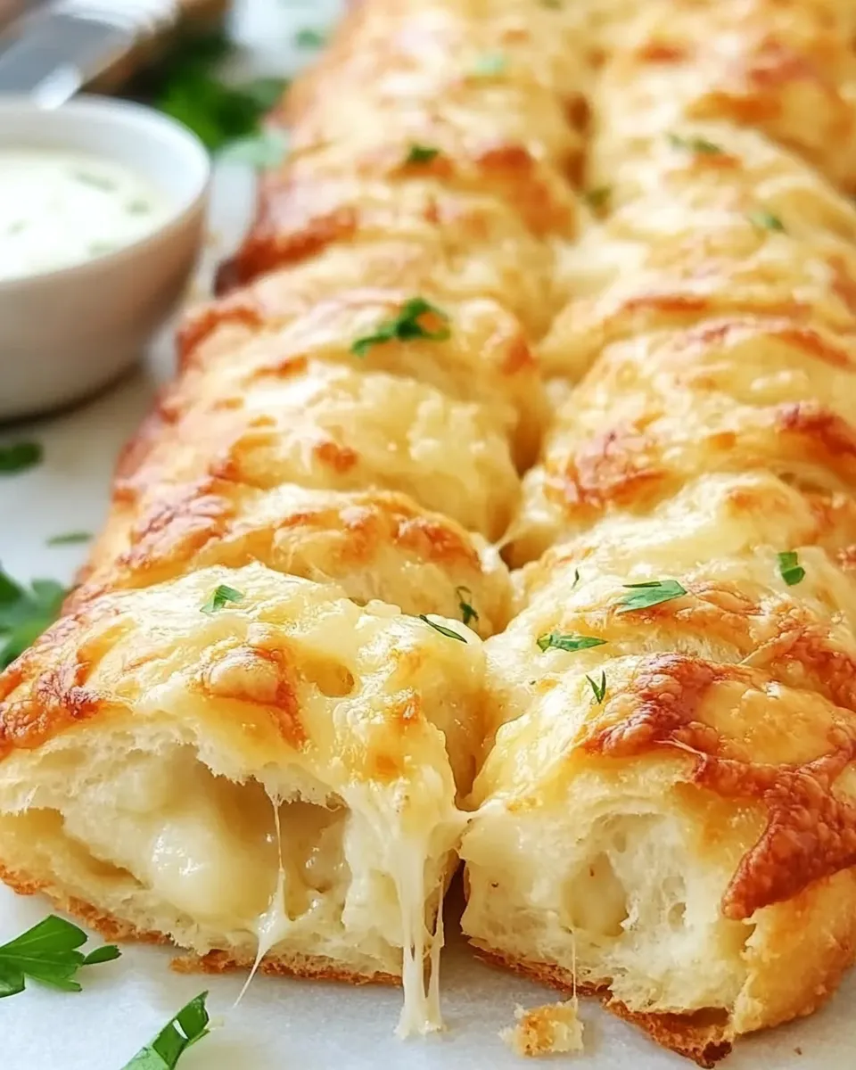 Delicious Garlic Butter Cheesy Breadsticks food shot
