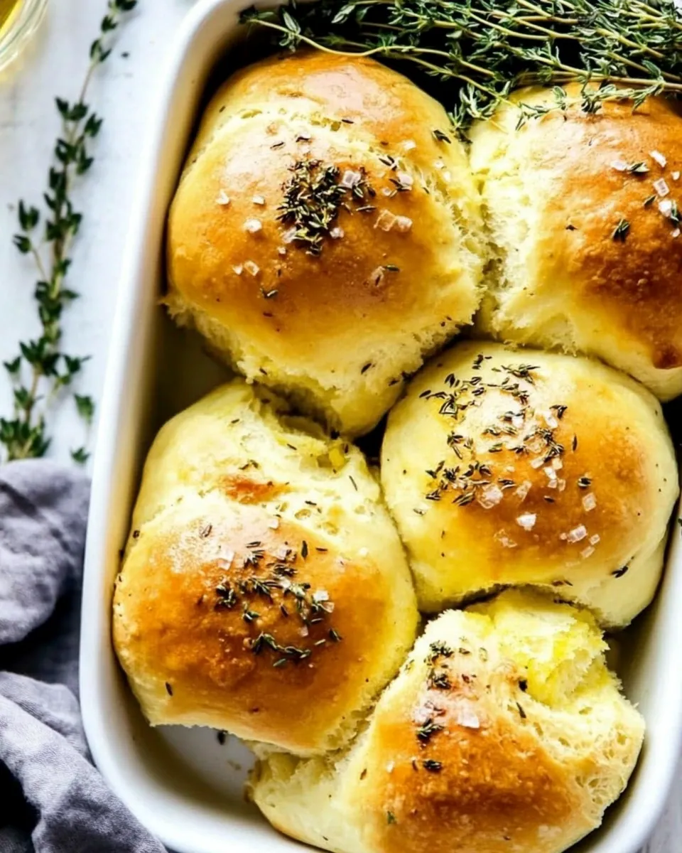 Delicious Garlic Herb Parker House Rolls plate image