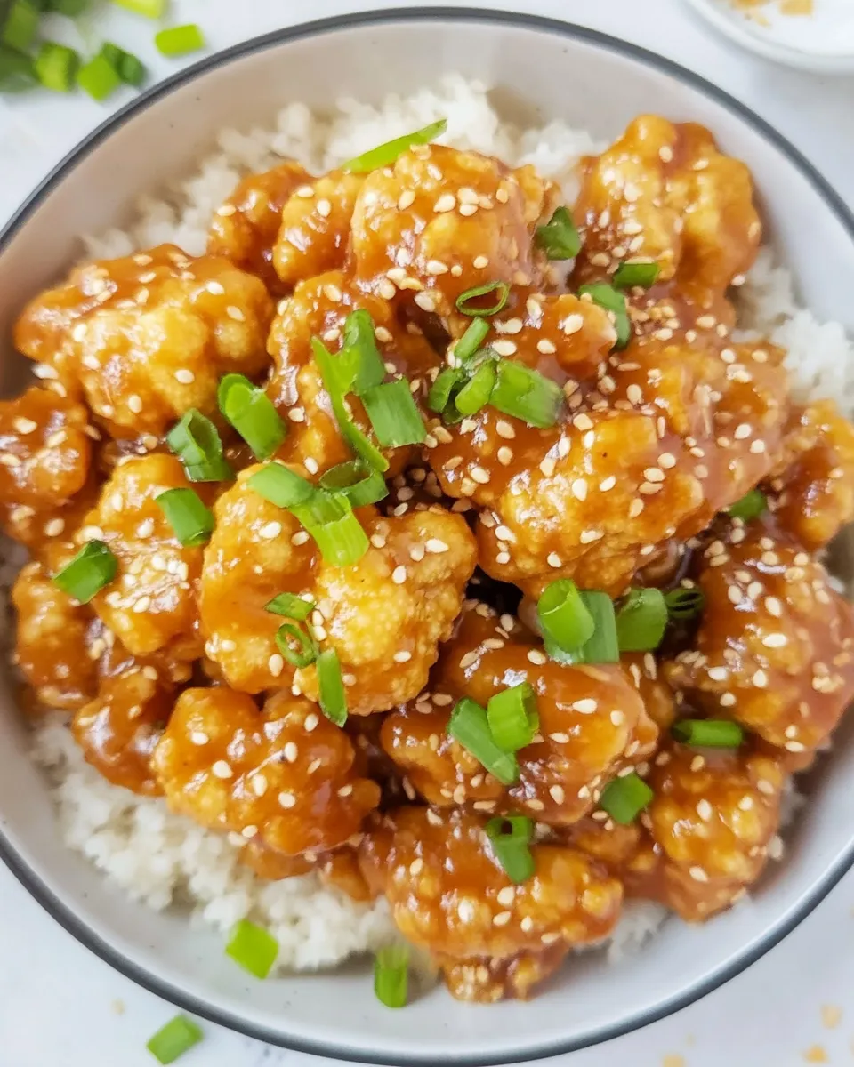 Delicious General Tsos Cauliflower plate image
