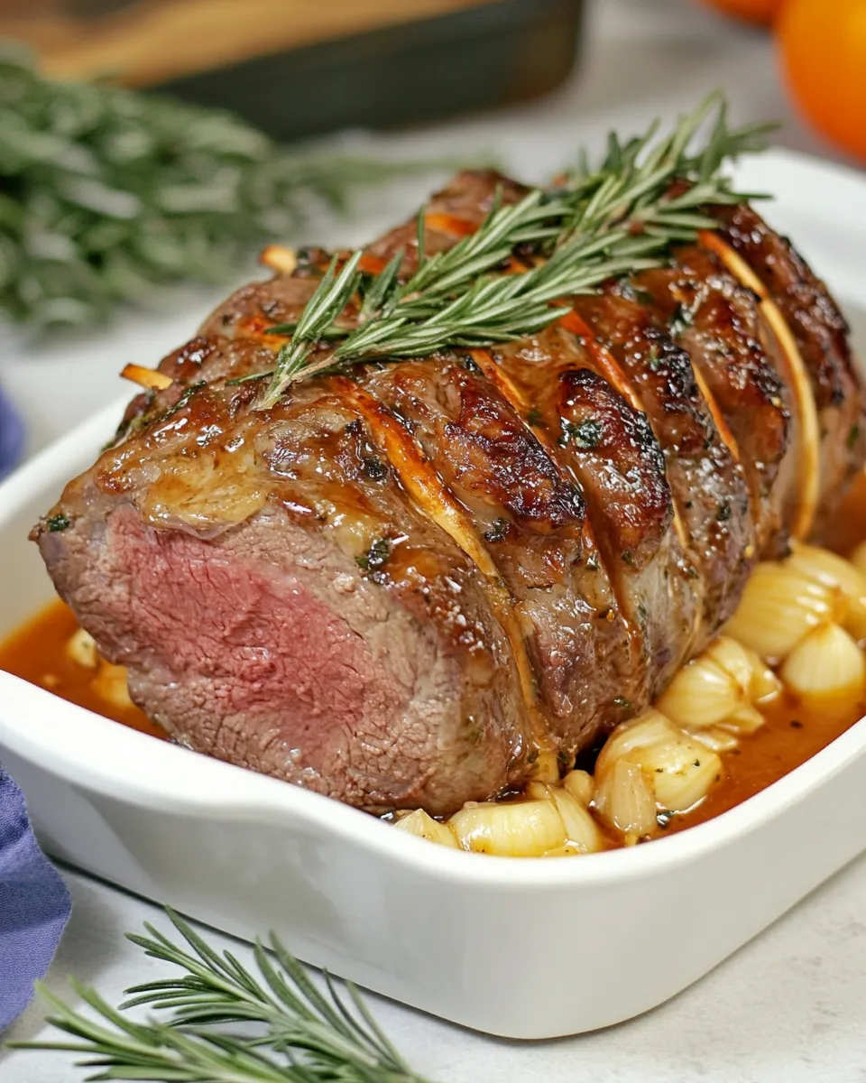 Classic Glazed Leg of Lamb with Garlic and Rosemary image
