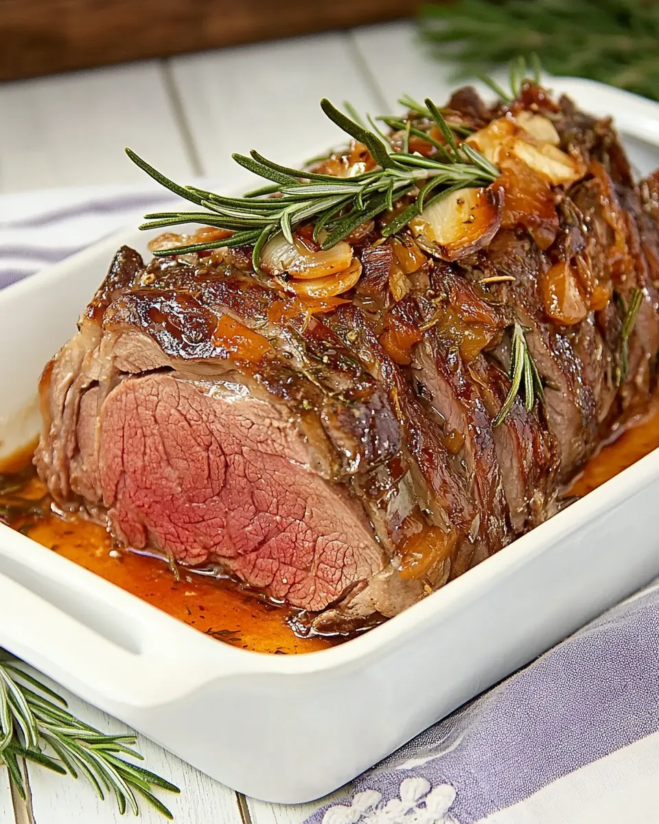 Delicious Glazed Leg of Lamb with Garlic and Rosemary dish photo