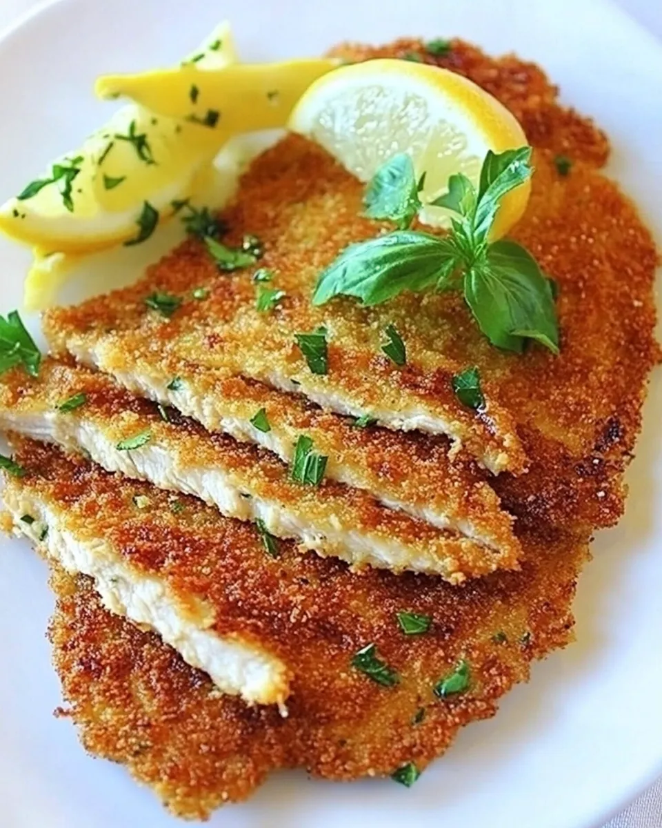 Delicious Gluten Free Chicken Schnitzel plate image