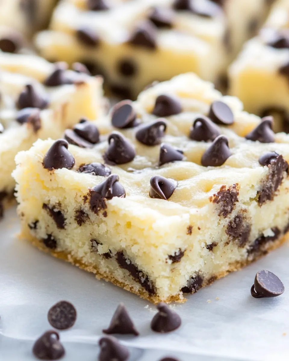 Classic Gooey Butter Chocolate Chip Shortbread Bars dish photo