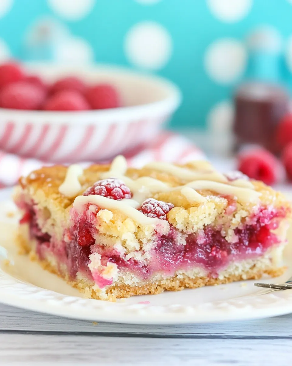 Homemade Gooey Raspberry Coffee Cake Bars photo