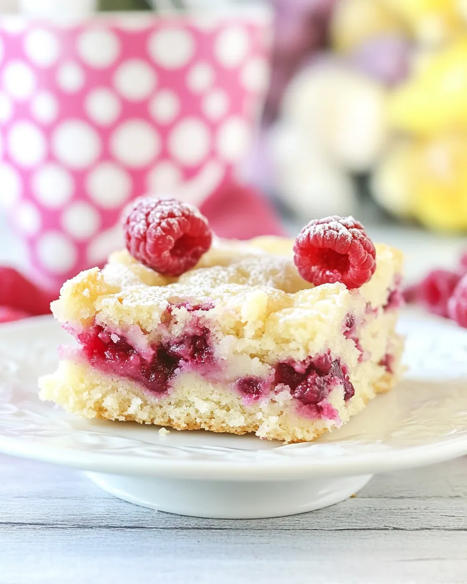 Easy Gooey Raspberry Coffee Cake Bars recipe photo