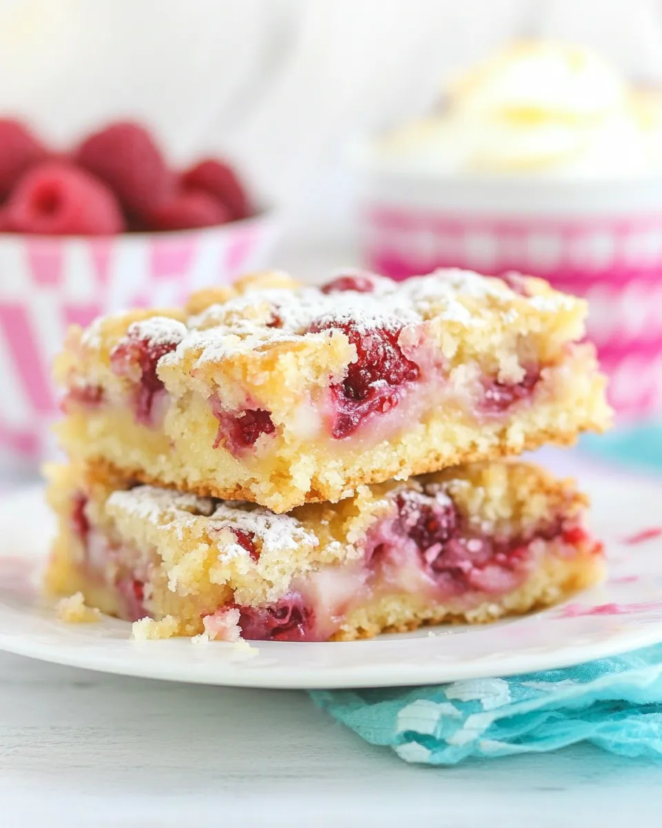 Delicious Gooey Raspberry Coffee Cake Bars dish photo