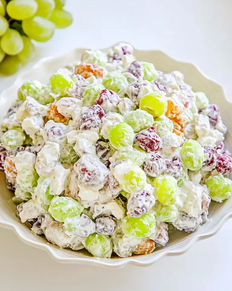 Homemade Grape Salad with Cream Cheese Dressing: Creamy Southern Fruit Dessert photo