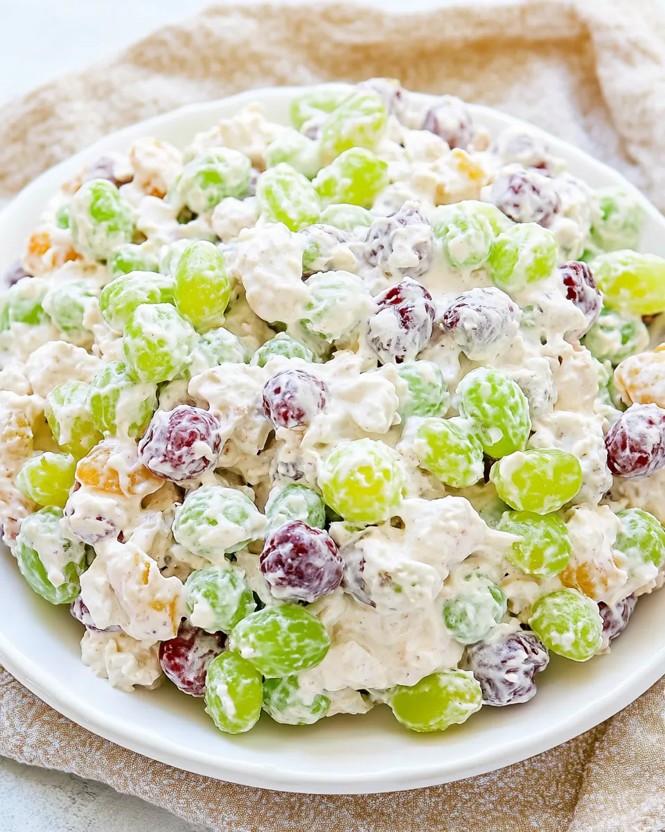 Classic Grape Salad with Cream Cheese Dressing: Creamy Southern Fruit Dessert dish photo
