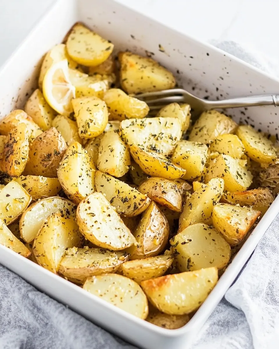 Easy Greek Lemon Potatoes (Oven Roasted) recipe image