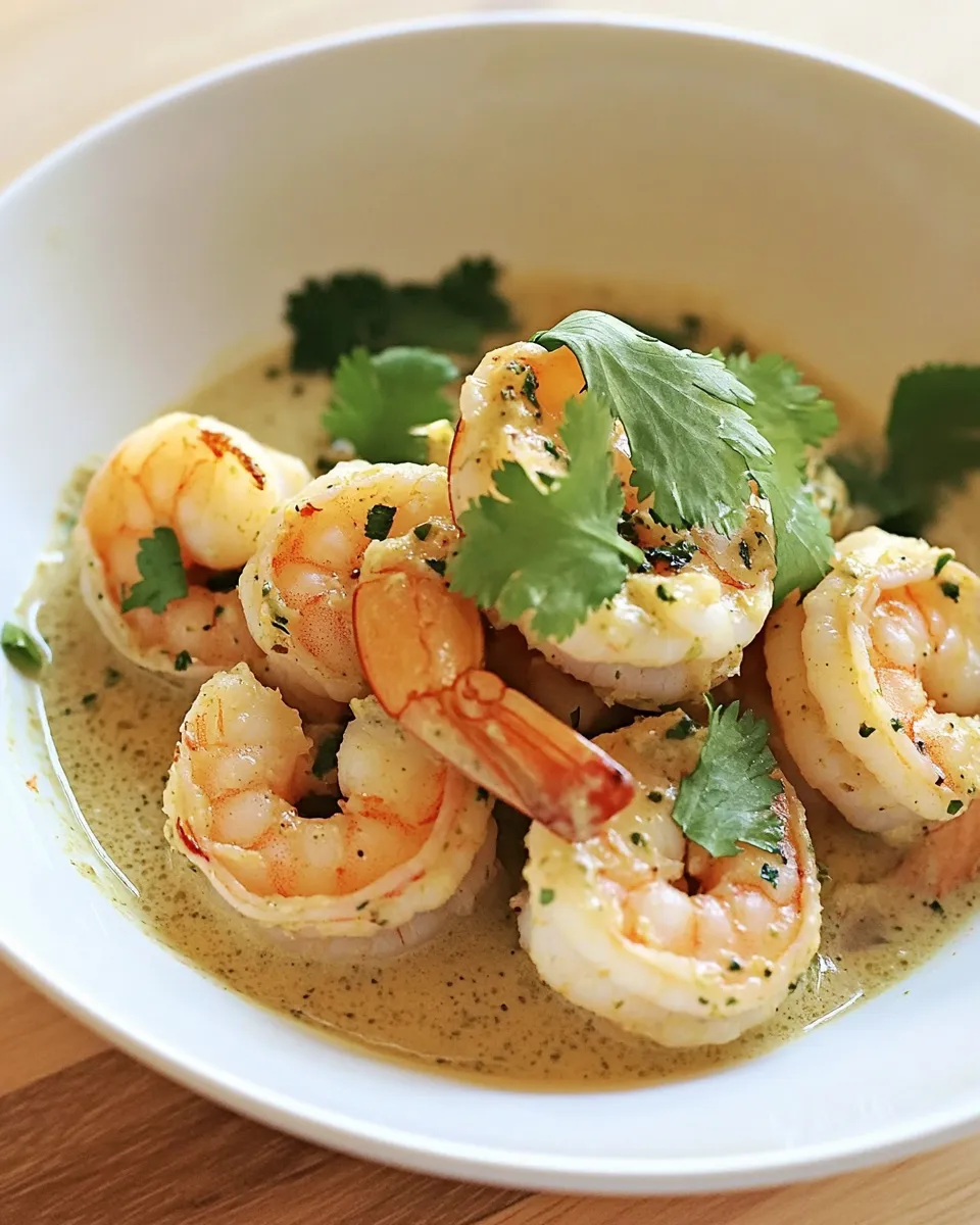 Homemade Green Curry Shrimp with Coconut Broth photo