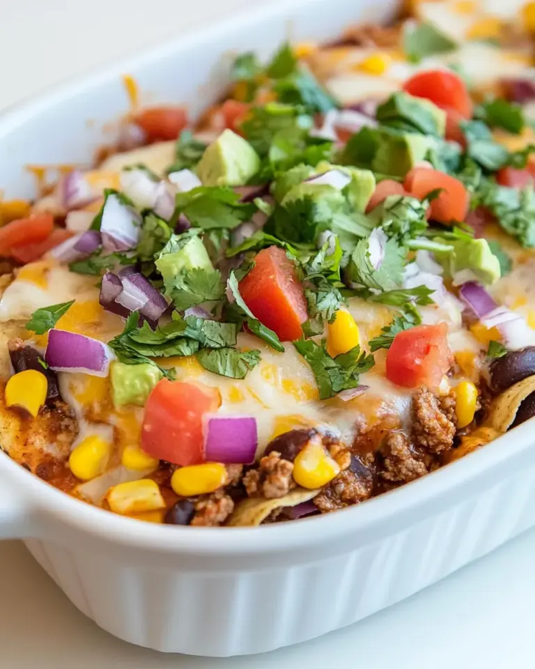 Homemade Ground Beef Enchilada Casserole with Corn Tortillas photo