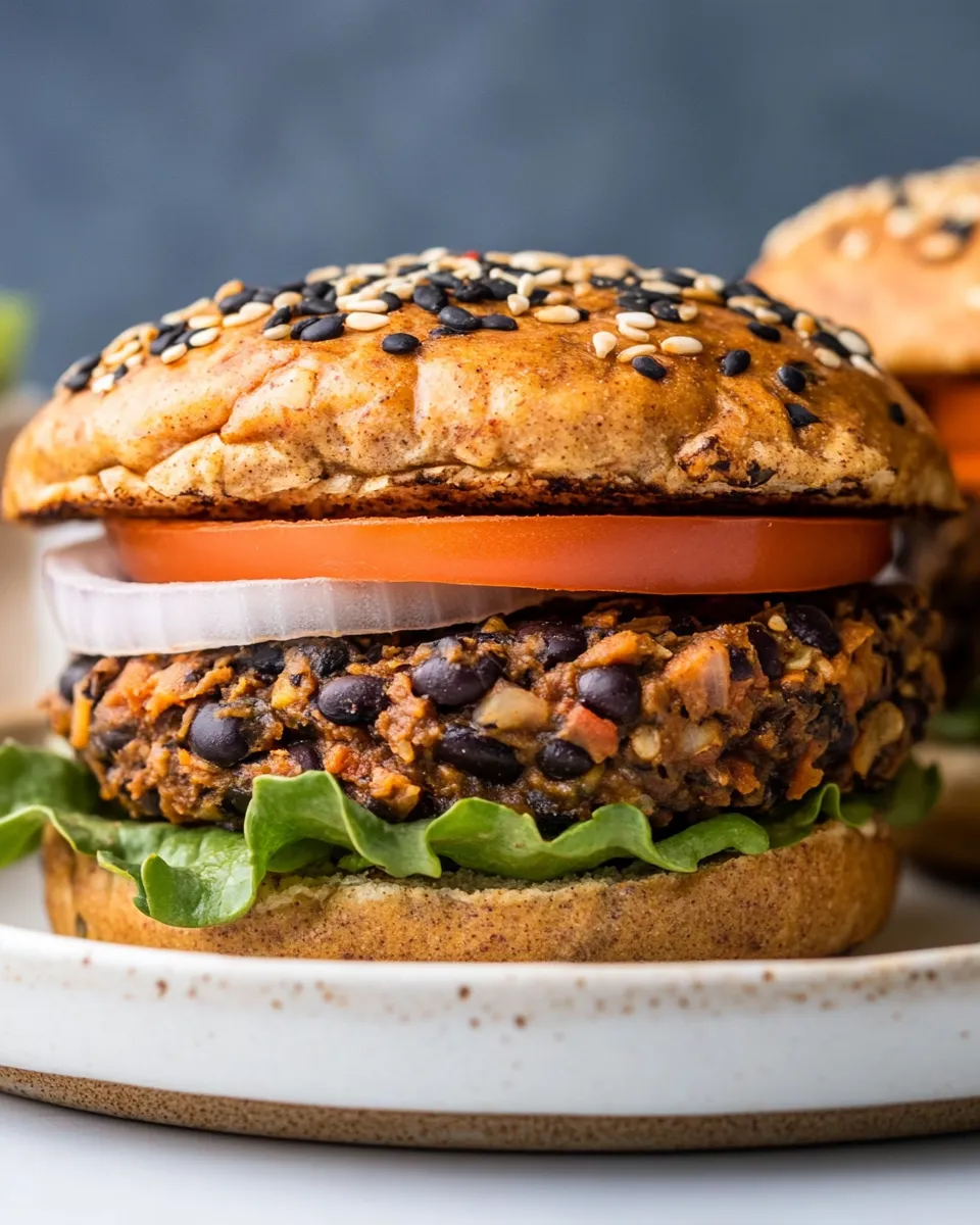 Easy Healthy Black Bean Burgers food shot