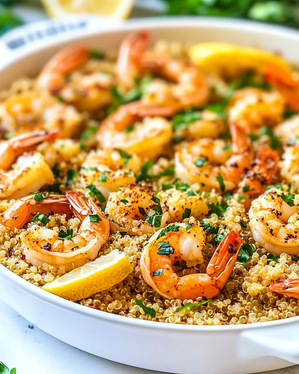 Easy Healthy Garlic Shrimp with Quinoa dish photo