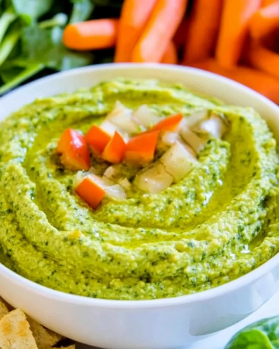 Classic Healthy Homemade Spinach Hummus Recipe image