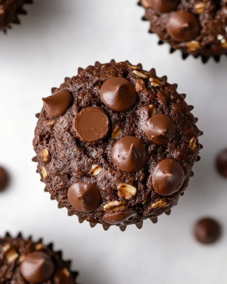 Homemade Healthy Oatmeal Double Chocolate Muffins photo