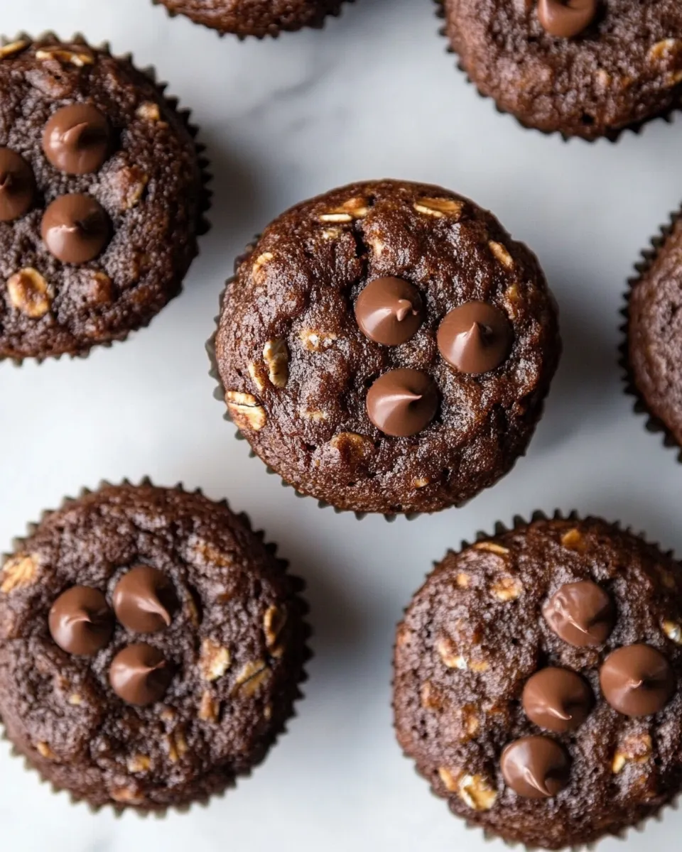 Classic Healthy Oatmeal Double Chocolate Muffins image