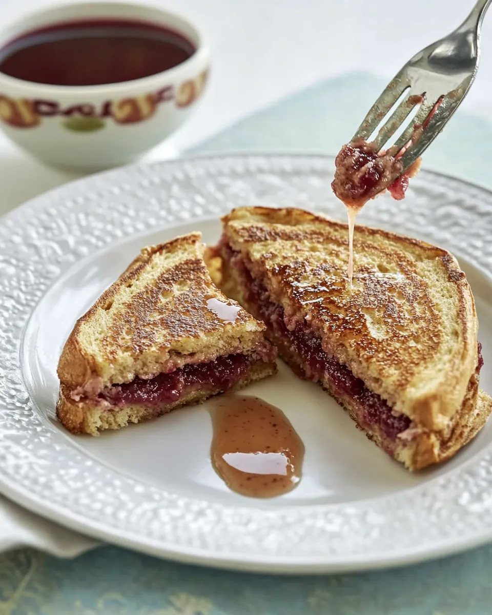 Homemade Healthy Stuffed French Toast With PB & J photo
