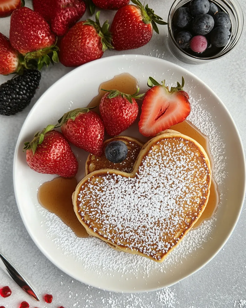 Homemade Heart-Shaped Pancakes photo