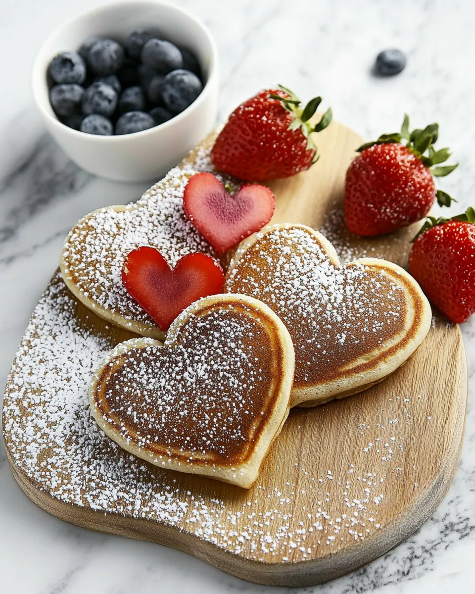 Delicious Heart-Shaped Pancakes dish photo