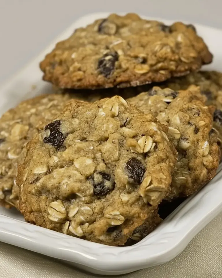 Homemade Hearty Oatmeal Raisin Cookies photo