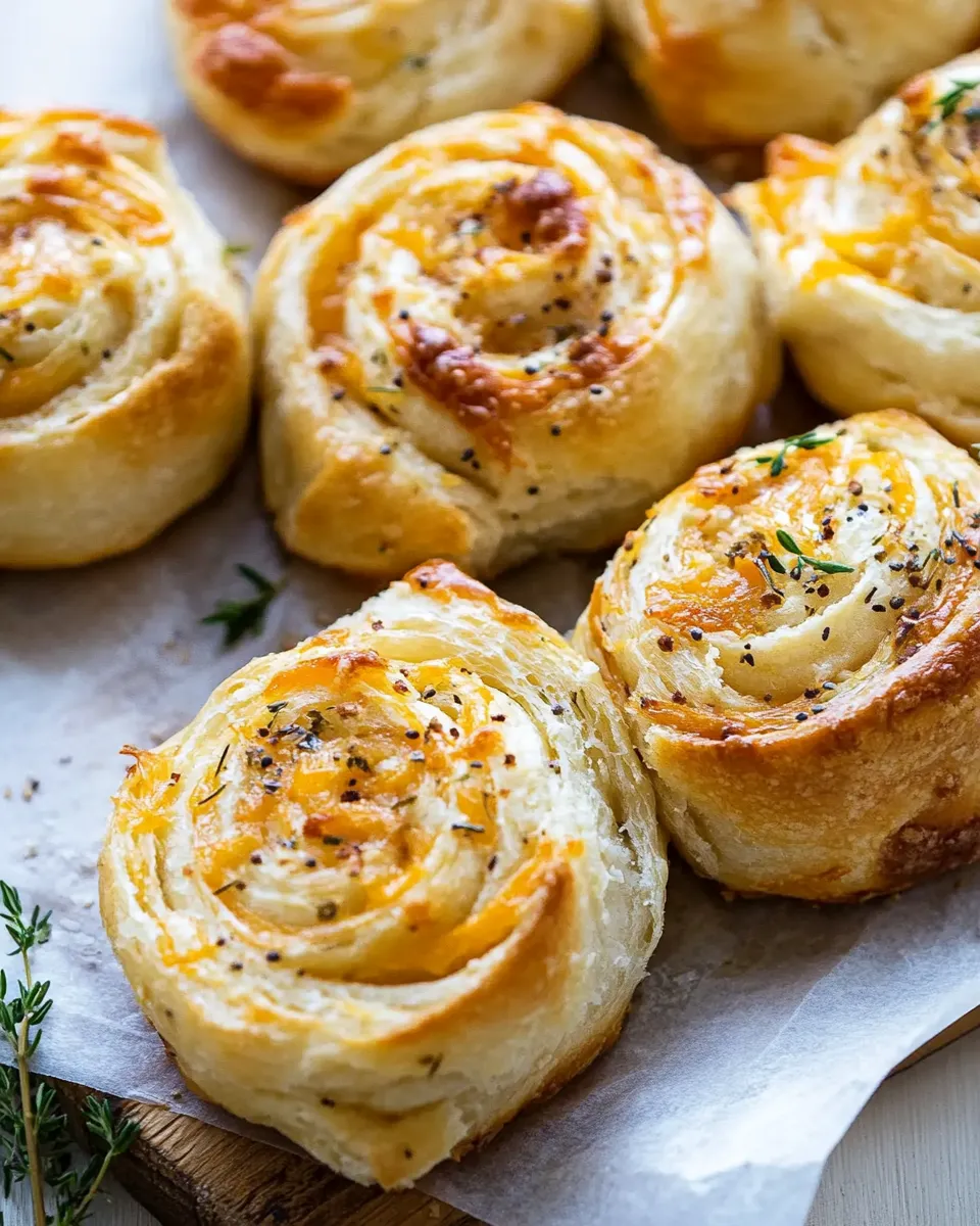 Homemade Herby Everything Cheddar Swirl Buns. recipe photo