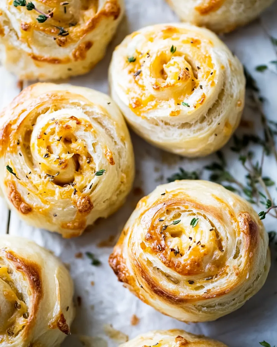 Classic Herby Everything Cheddar Swirl Buns. dish photo