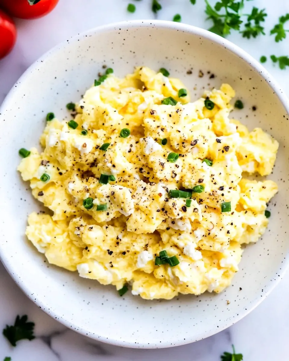 Easy High-Protein Scrambled Eggs with Cottage Cheese recipe image