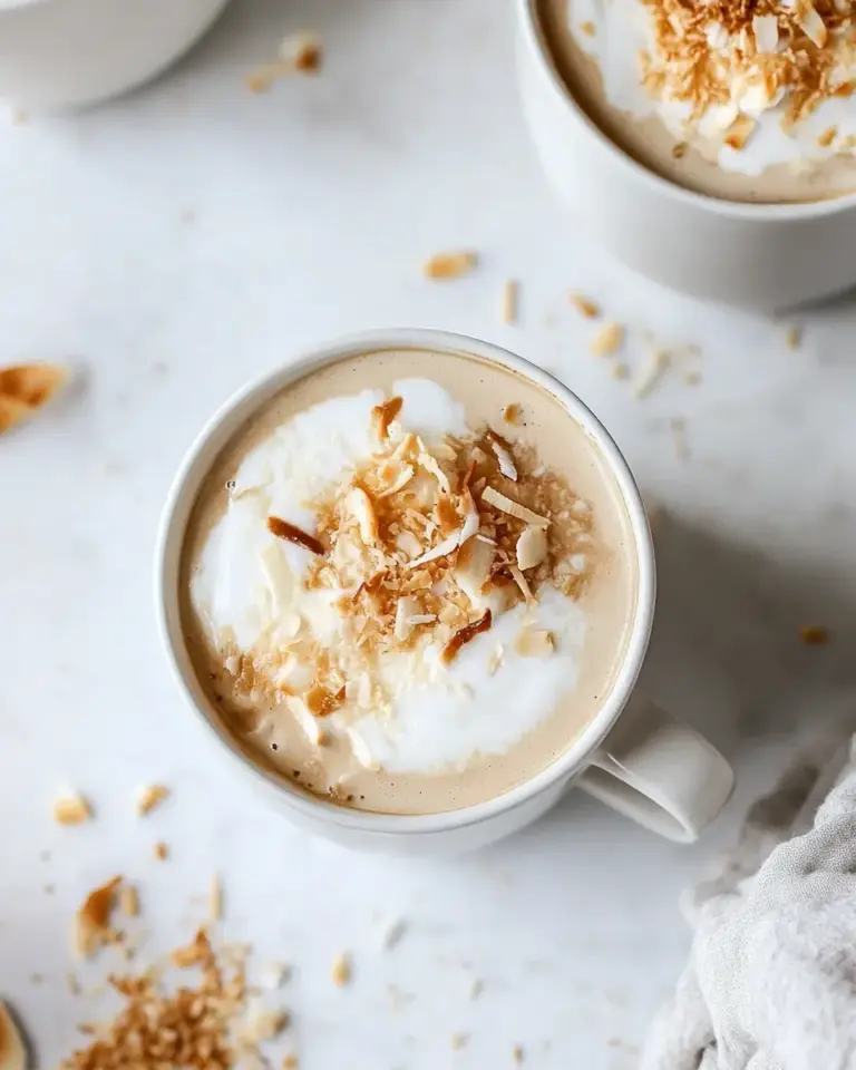 Delicious Homemade Coconut Lattes. photo