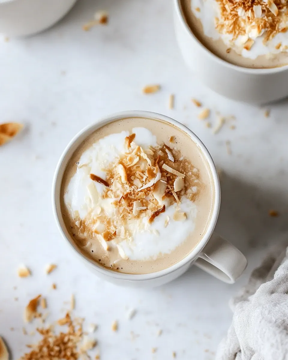 Delicious Homemade Coconut Lattes. photo