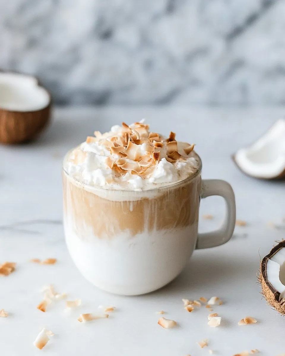 Quick Homemade Coconut Lattes. recipe image