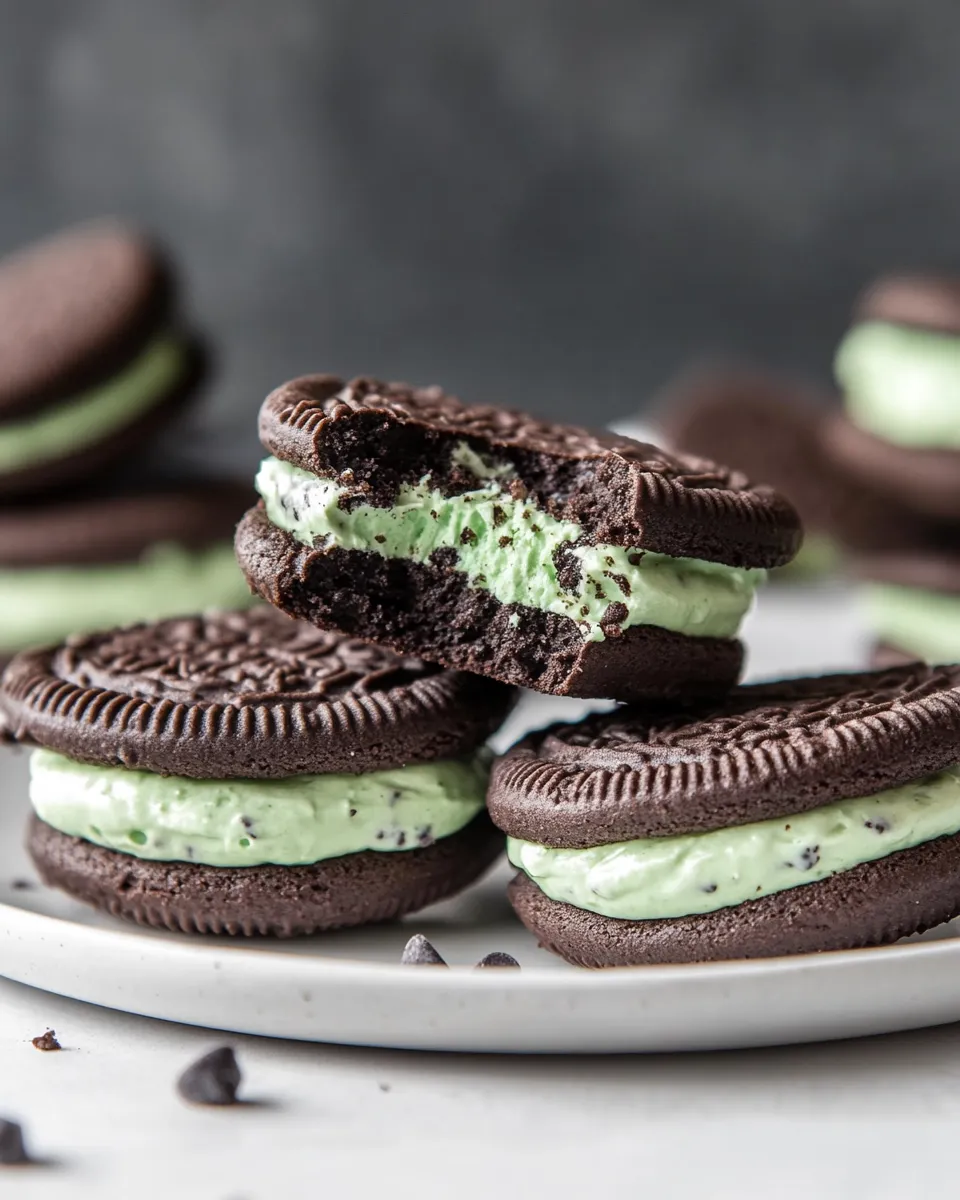 Delicious Homemade Mint Chip Oreos photo