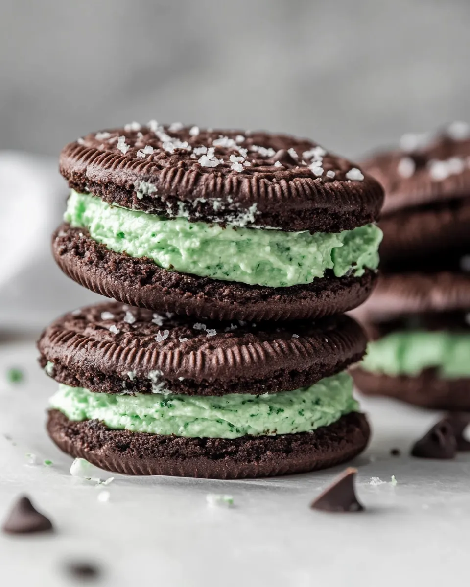 Classic Homemade Mint Chip Oreos image