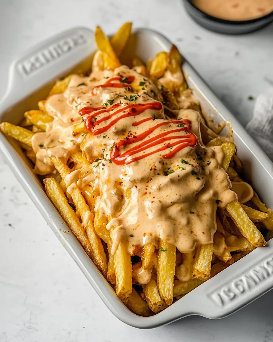 Tasty Homemade Nacho Cheese Fries dish photo