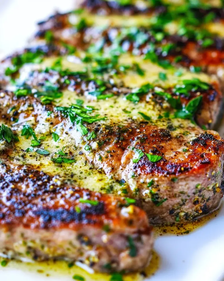 Delicious Homemade Steak Seasoning & Garlic Herb Butter Steaks food shot