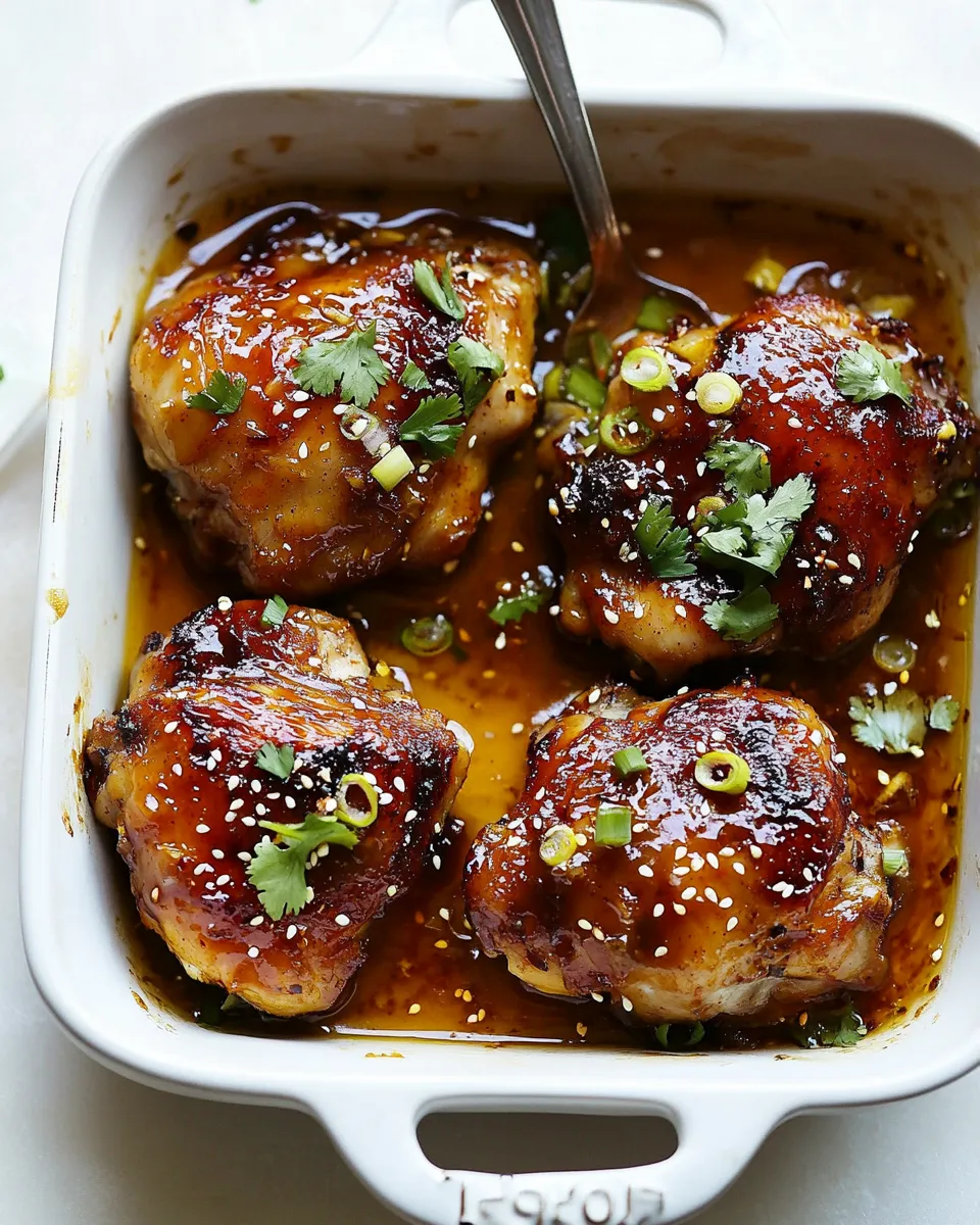 Easy Honey Sriracha Chicken Thighs food shot