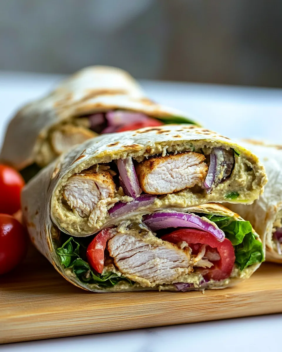 Classic Hummus and chicken Wraps (Quick, Healthy, Adaptable) recipe image