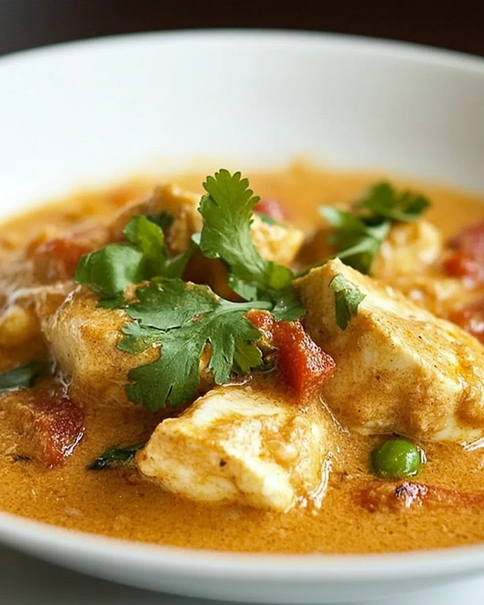 Delicious Indian Fish Coconut Curry plate image