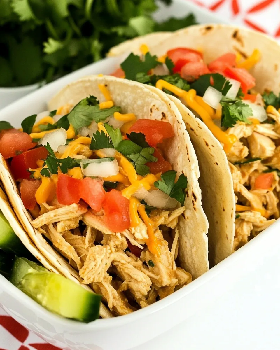 Delicious Instant Pot Cheesy Chicken Tacos image