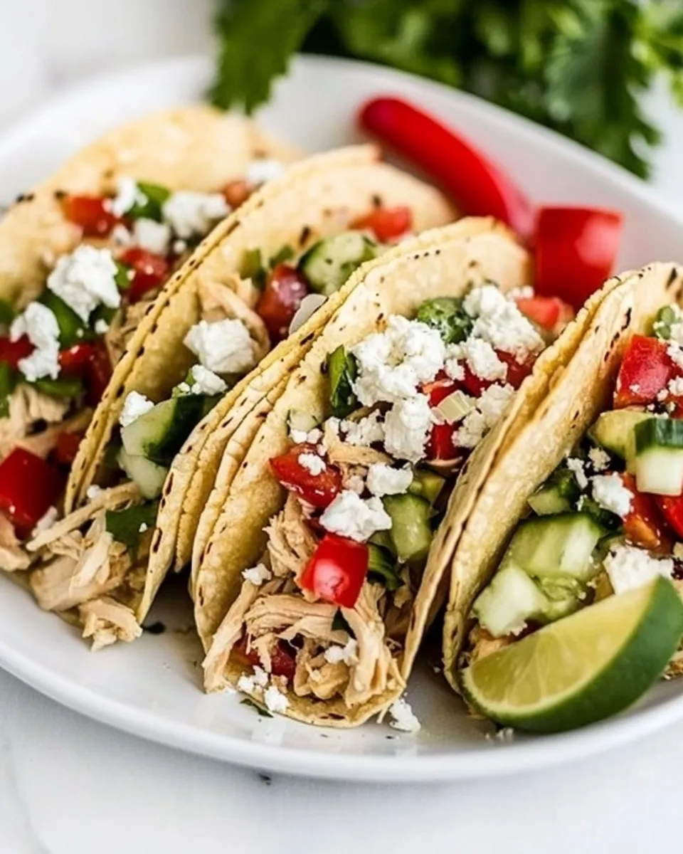 Easy Instant Pot Greek Chicken Tacos recipe photo