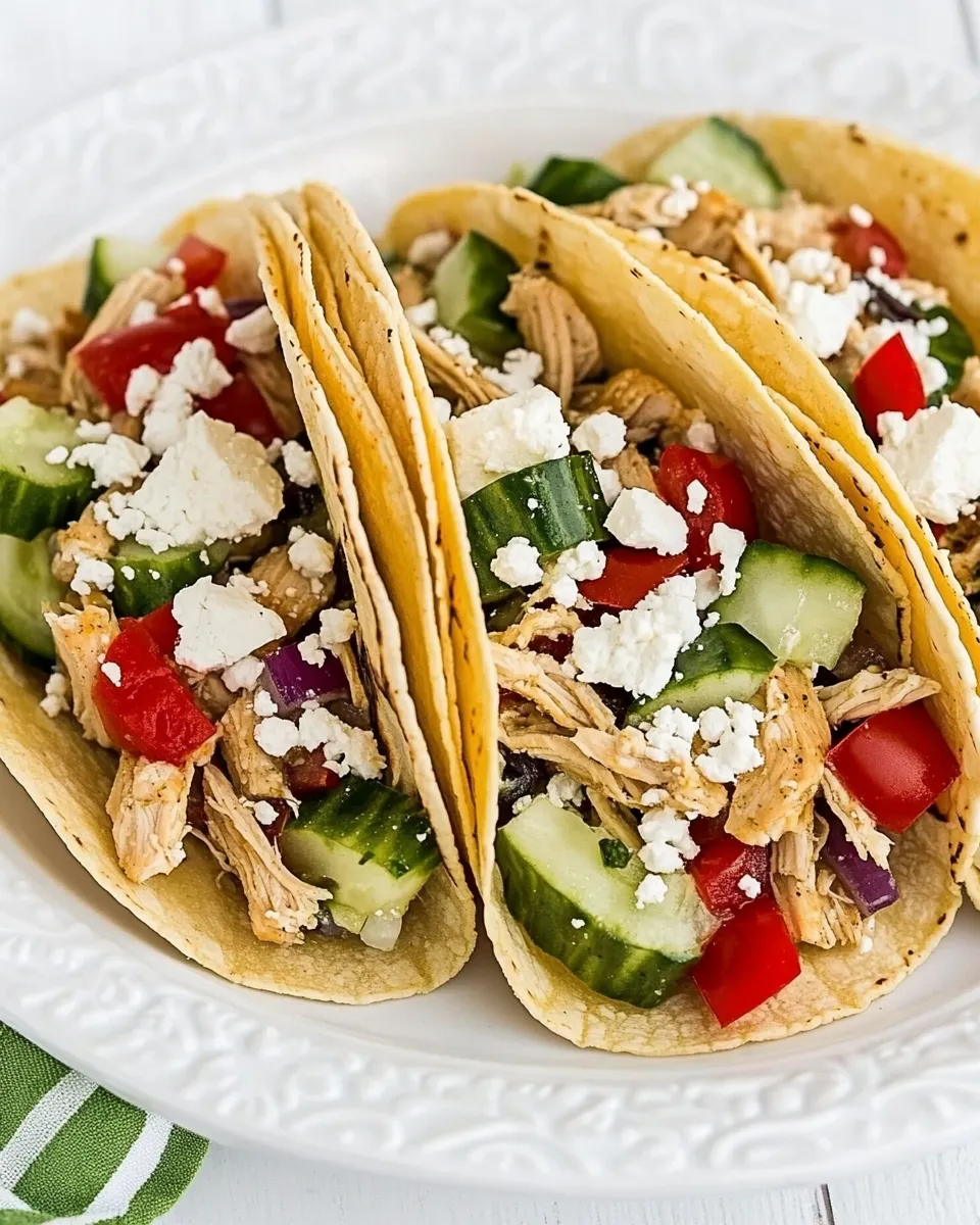 Delicious Instant Pot Greek Chicken Tacos food shot