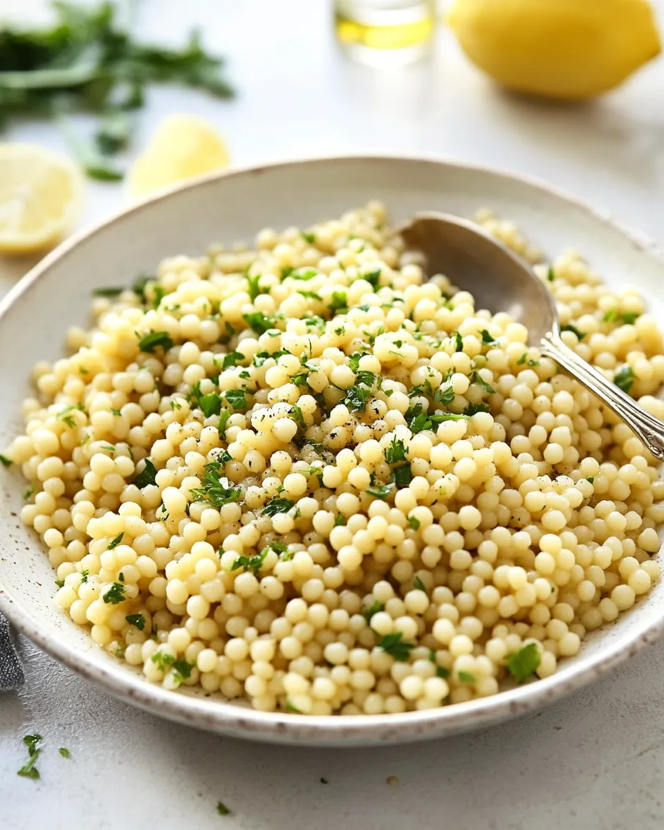 Delicious Israeli Couscous Recipe (Pearl Couscous) food shot