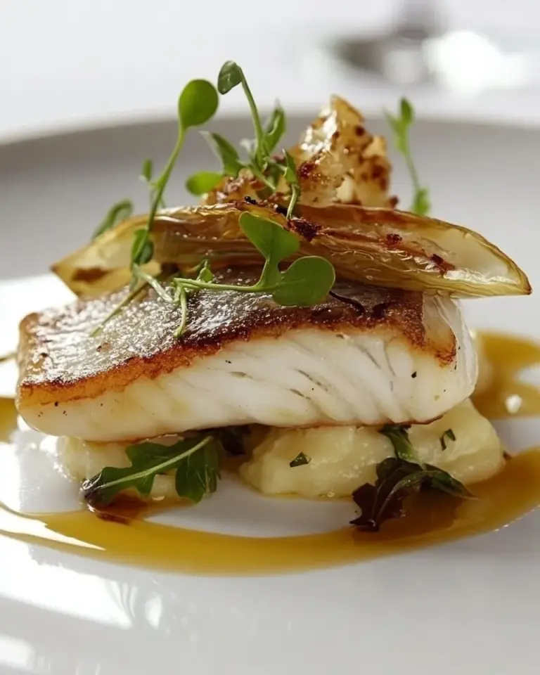 Delicious John Dory with Orange Glazed Endive & Cauliflower Puree recipe photo