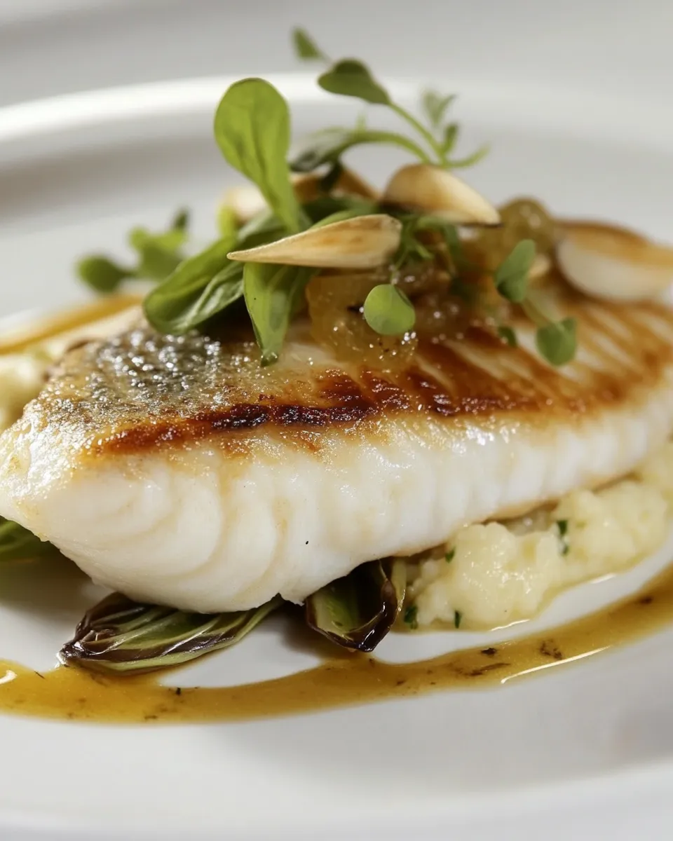 Healthy John Dory with Orange Glazed Endive & Cauliflower Puree plate image