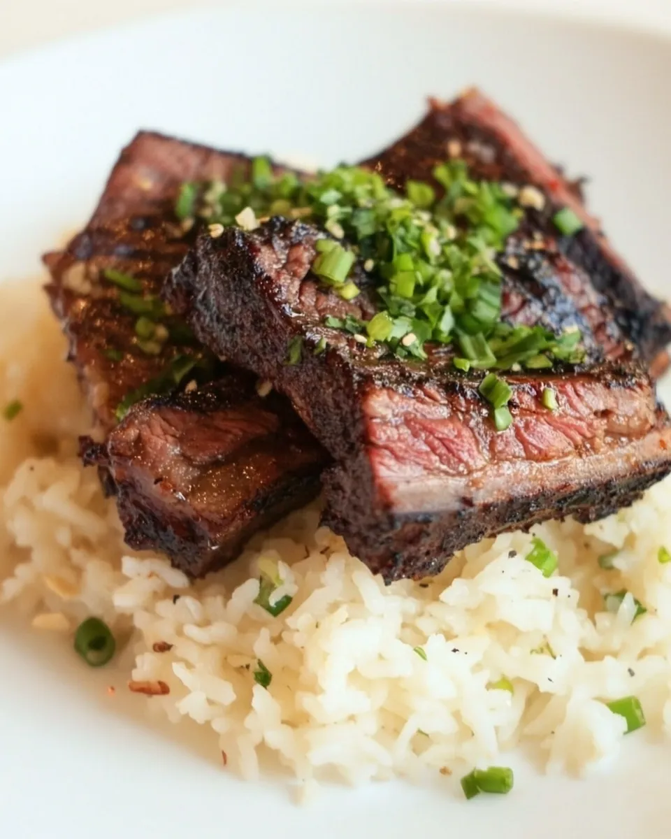 Classic Kalbi Ribs with Macadamia Nut Rice dish photo