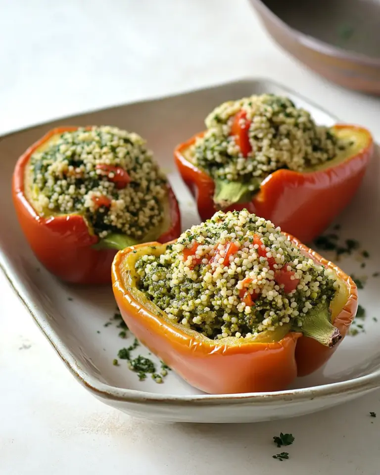 Homemade Kale Pesto Couscous Stuffed Peppers recipe photo