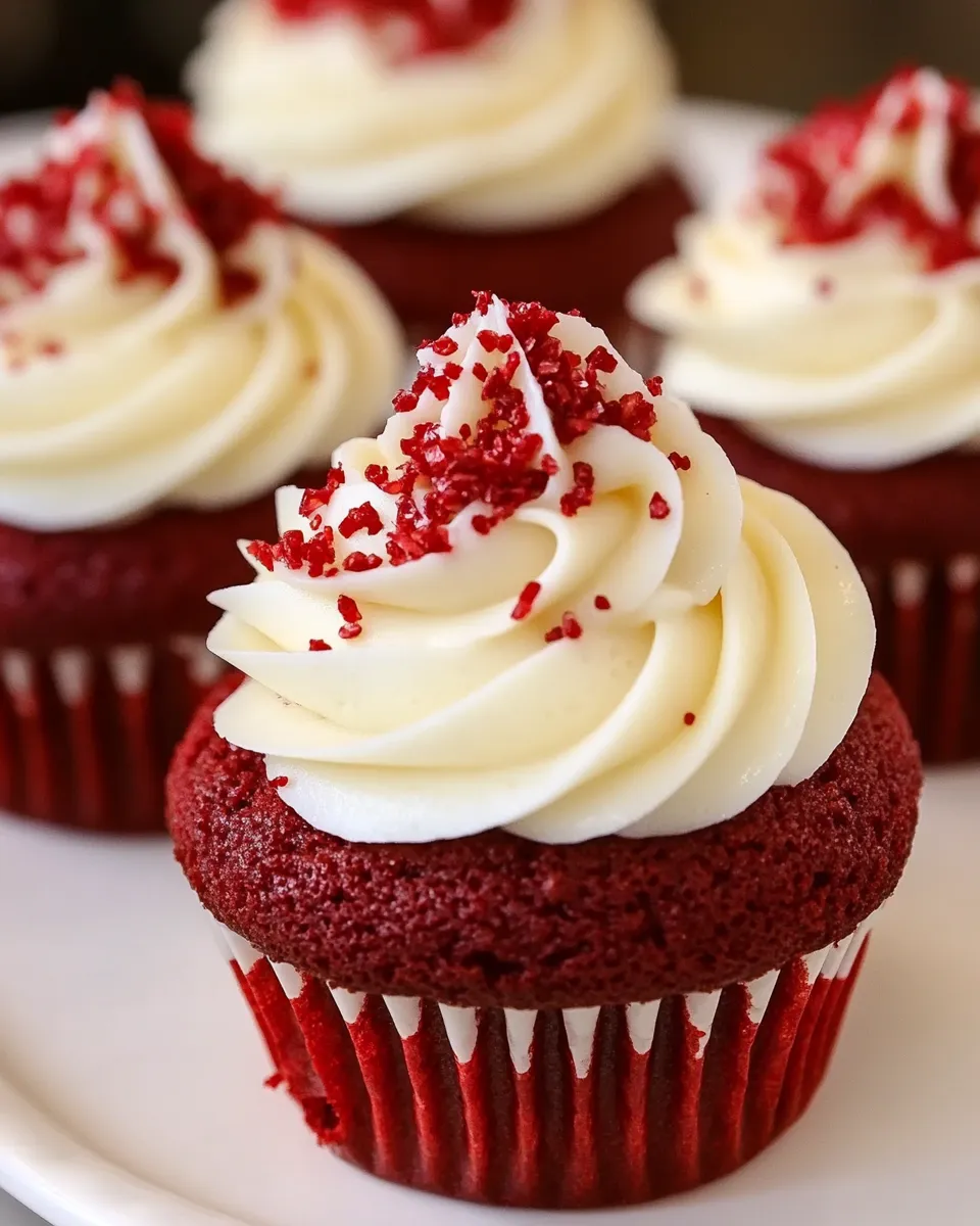 Delicious Keto Red Velvet Cupcakes food shot