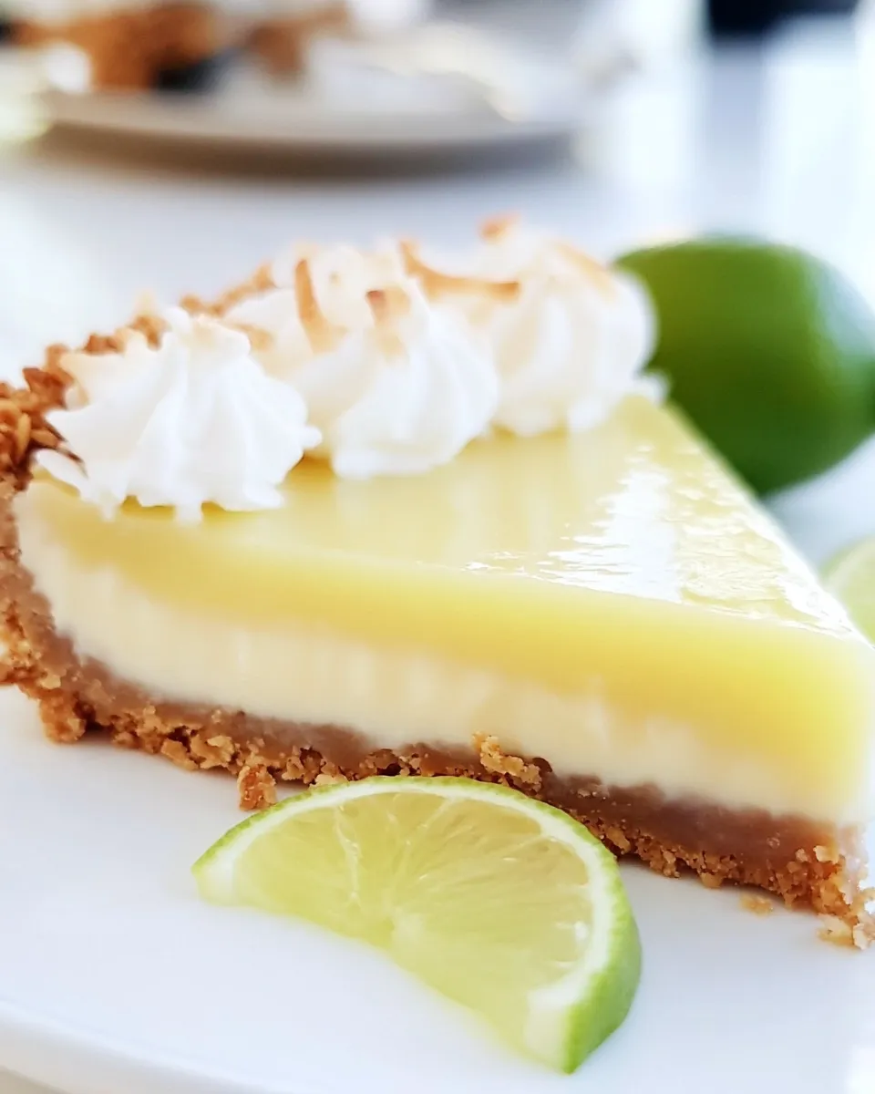 Homemade Key Lime Pie with Coconut Macaroon Crust photo