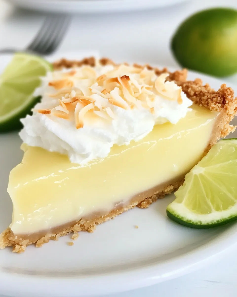 Delicious Key Lime Pie with Coconut Macaroon Crust dish photo